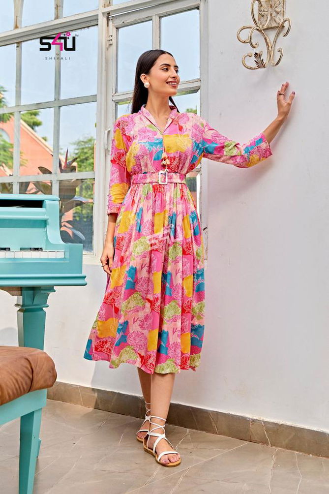 S4u Anokhi Vol 9 Rayon Party Wear kurtis Catalog